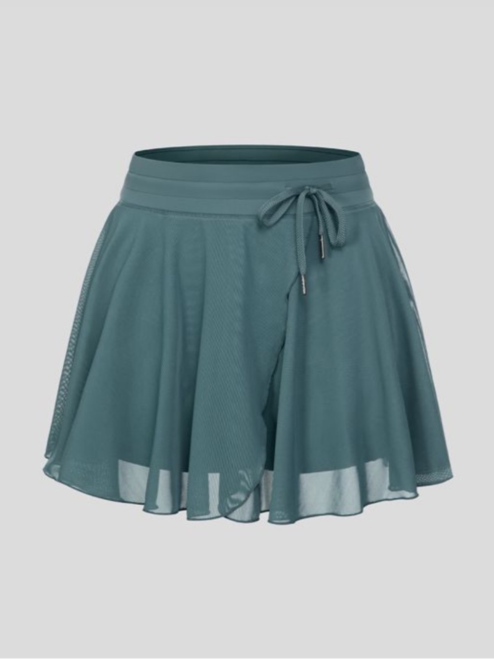 Halara High Waisted Drawstring Contrast Mesh Mini Skort Skirt Mineral Blue NWT